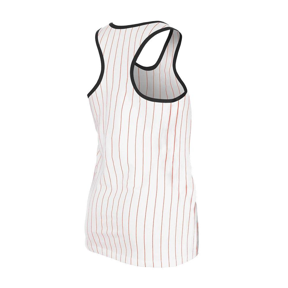 Débardeur à fines rayures Gameday des Baltimore Orioles de New Era pour femme, blanc