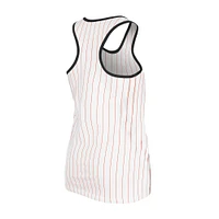 Débardeur à fines rayures Gameday des Baltimore Orioles de New Era pour femme, blanc