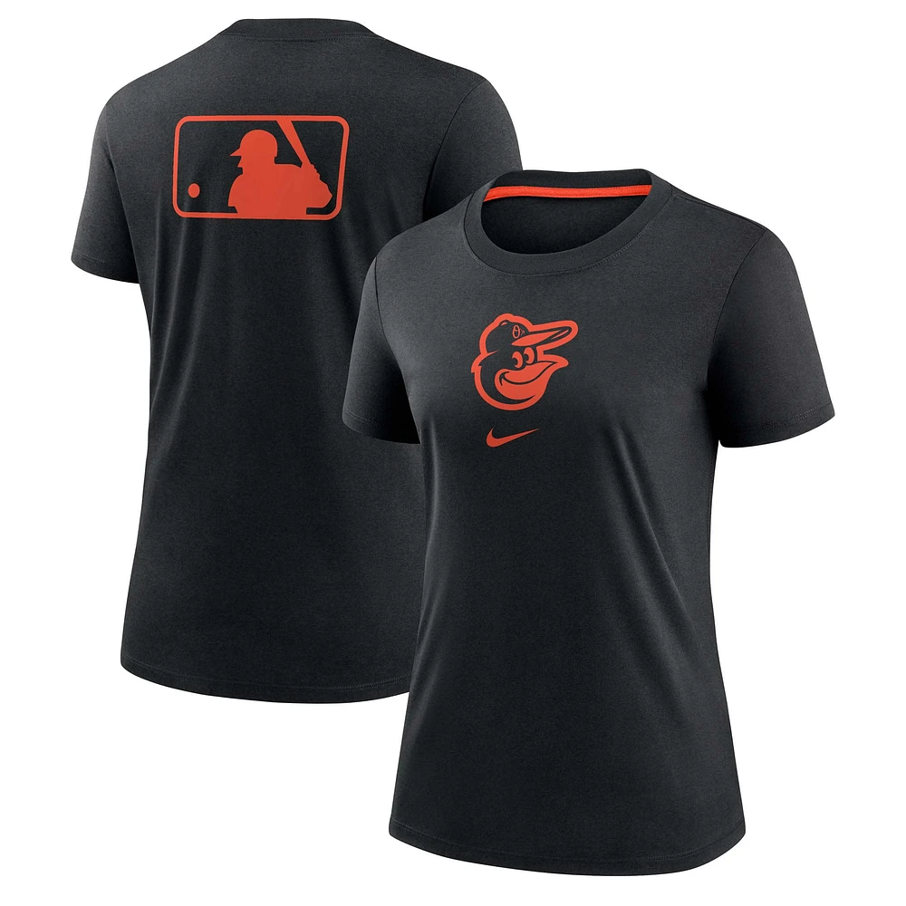 Women's Nike Black Baltimore Orioles Authentic Collection Early Work Tri-Blend T-Shirt