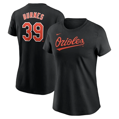 T-shirt avec nom et numéro Nike Corbin Burnes pour femmes, noir, Baltimore Orioles Fuse