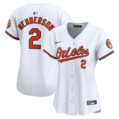 Maillot de joueur Nike Gunnar Henderson blanc Baltimore Orioles Home Limited pour femme