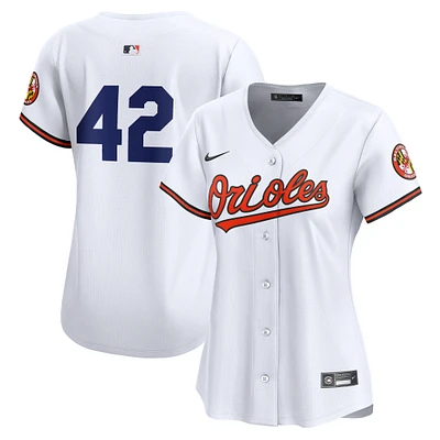 Maillot Nike blanc Baltimore Orioles 2024 Jackie Robinson Day Home Limited pour femme