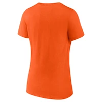 T-shirt orange à col en V pour femme des Orioles de Baltimore 2023