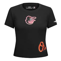 Women's Pro Standard Black Baltimore Orioles Game Day Classics Baby Doll T-Shirt