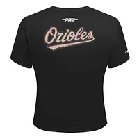 Women's Pro Standard Black Baltimore Orioles Game Day Classics Baby Doll T-Shirt