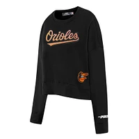 Women's Pro Standard Black Baltimore Orioles Game Day Classics Crewneck Pullover Sweatshirt