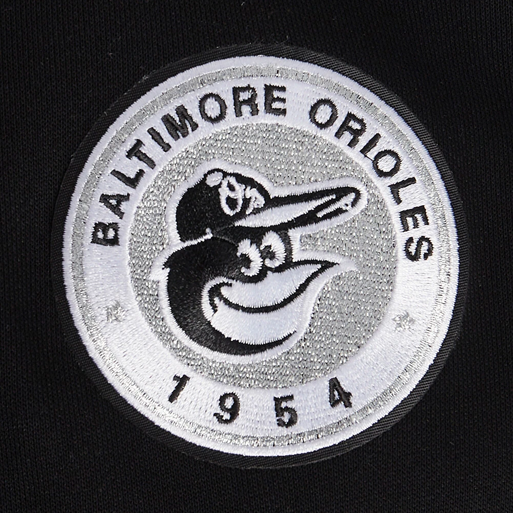 Women's Pro Standard Black Baltimore Orioles Pearl Cropped Pullover Sweatshirt