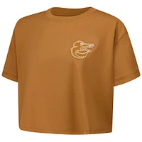 T-shirt court et boxy Pro Standard marron pour femme Baltimore Orioles Paint The City