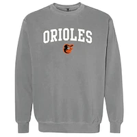 Women's Soft as a Grape Charcoal Baltimore Orioles Pigment Dye Pullover Sweatshirt