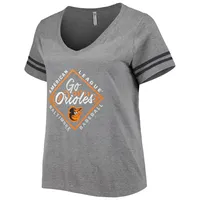 Women's Soft as a Grape Black Baltimore Orioles Plus Size V-Neck T-Shirt
