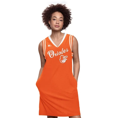Women's Starter  Orange Baltimore Orioles Fast Track Sneaker V-Neck Dress