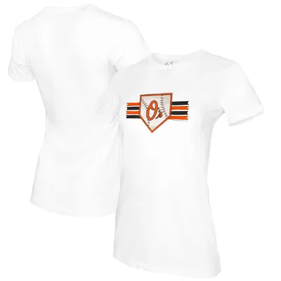 Lids Baltimore Orioles New Era Women's Team Stripe T-Shirt - Orange