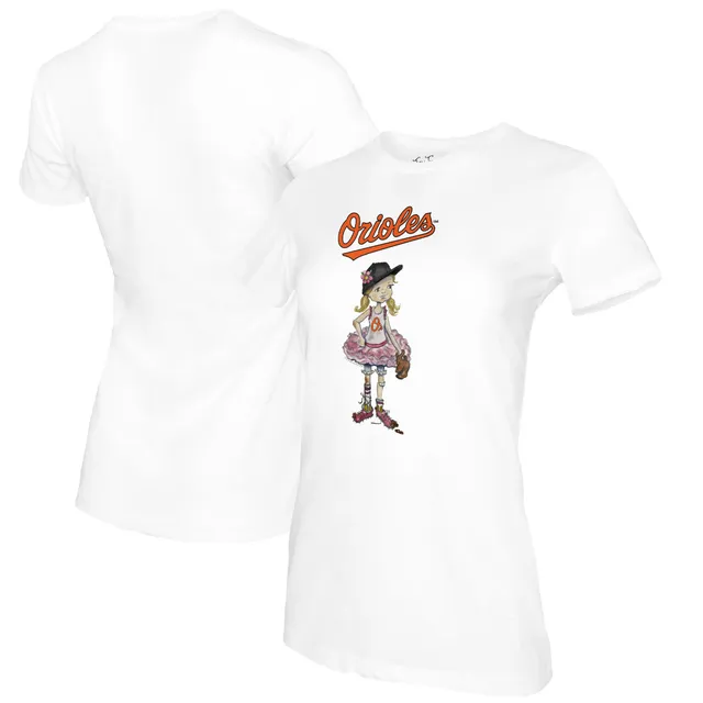 Youth Tiny Turnip White Baltimore Orioles Baseball Tear T-Shirt Size: Small