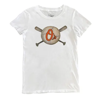 Youth Tiny Turnip White Baltimore Orioles Baseball Tear T-Shirt Size: Small