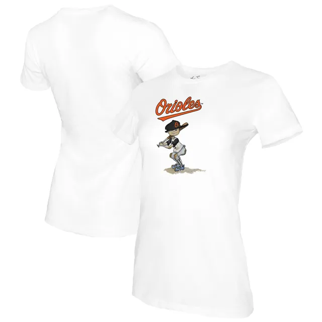 Women's Baltimore Orioles Black/White Plus Size V-Neck Jersey T-Shirt