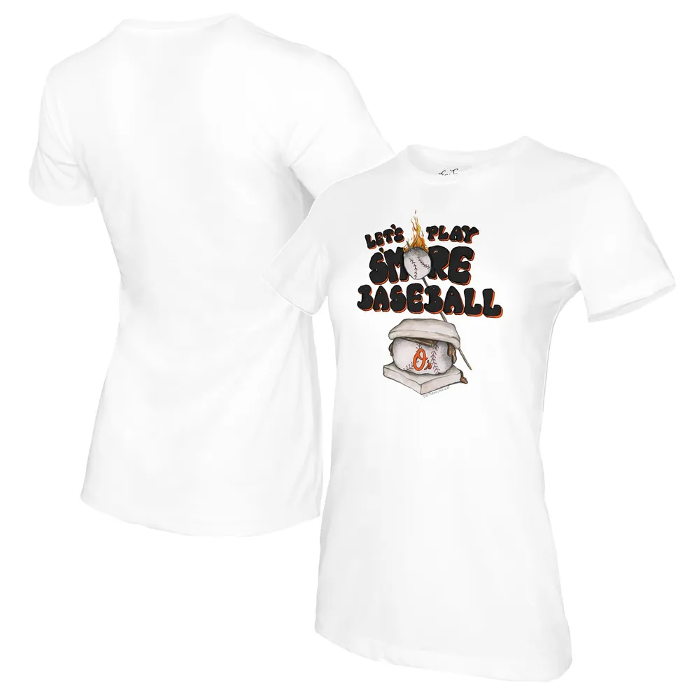 Women's Tiny Turnip White Baltimore Orioles Mom T-Shirt