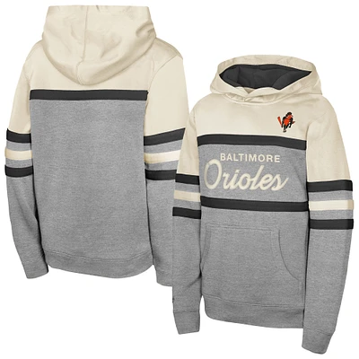 Youth Mitchell & Ness  Cream Baltimore Orioles Head Coach Pullover Hoodie