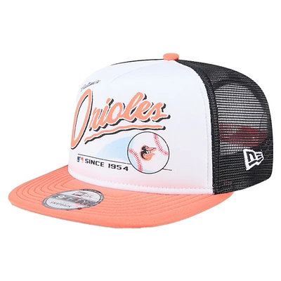 Casquette Snapback rétro 9FIFTY blanche des Baltimore Orioles de New Era pour jeunes