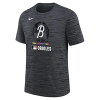 Youth Nike Black Baltimore Orioles Authentic Collection City Connect Velocity Performance T-Shirt