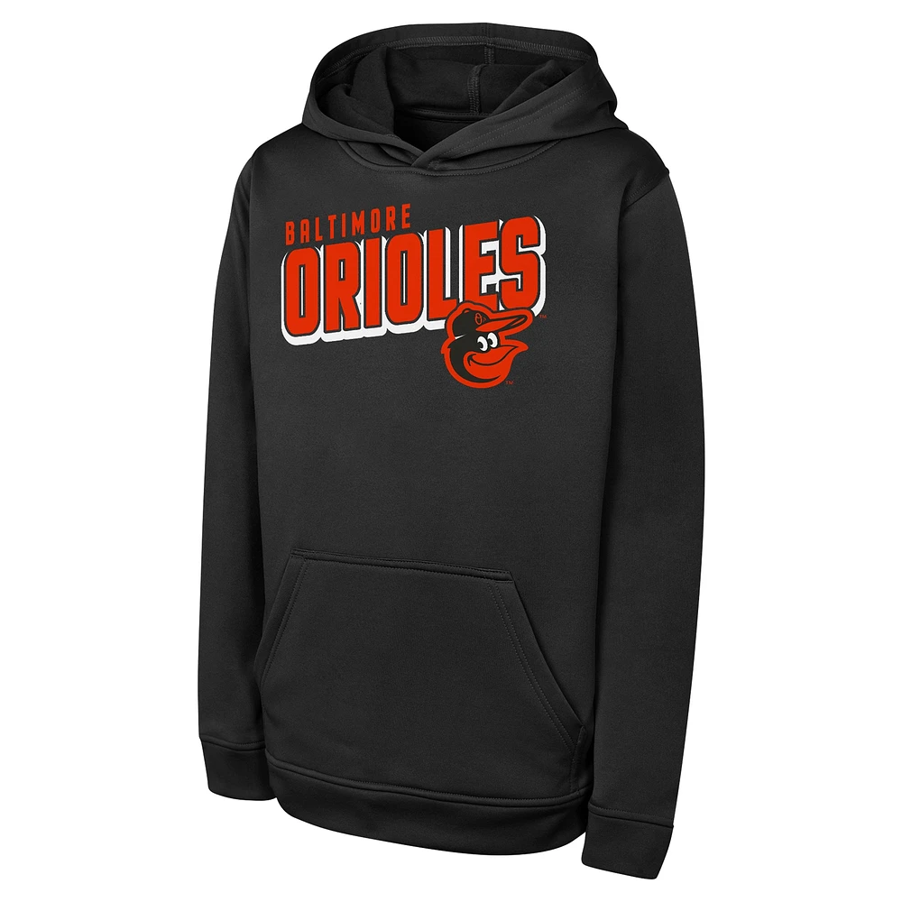 Sweat à capuche Cyber ​​Punk noir pour jeunes Baltimore Orioles