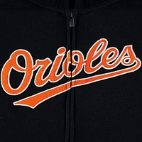 Youth Black Baltimore Orioles Wordmark Full-Zip Fleece Hoodie