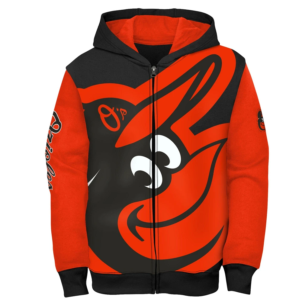 Youth Fanatics Orange/Black Baltimore Orioles Postcard Full-Zip Hoodie Jacket