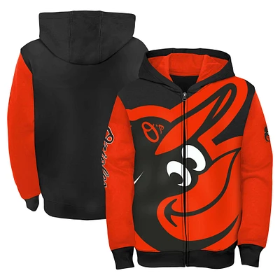 Youth Fanatics Orange/Black Baltimore Orioles Postcard Full-Zip Hoodie Jacket