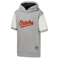 Sweat à capuche manches courtes pour jeunes Baltimore Orioles Line Up Heather Gray