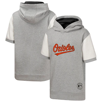 Sweat à capuche manches courtes pour jeunes Baltimore Orioles Line Up Heather Gray