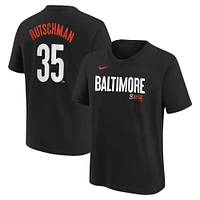 T-shirt Nike Adley Rutschman pour jeune Baltimore Orioles Fuse City Connect avec nom et numéro noir