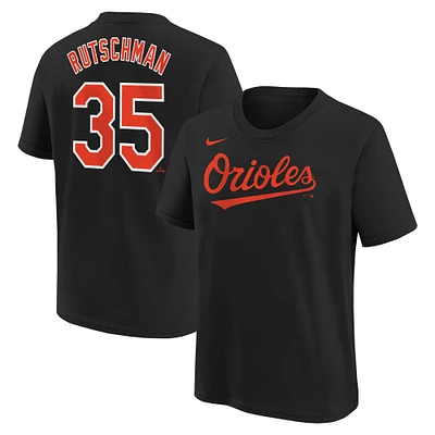 T-shirt Nike Adley Rutschman pour jeune, noir, Baltimore Orioles, domicile, nom et numéro du joueur