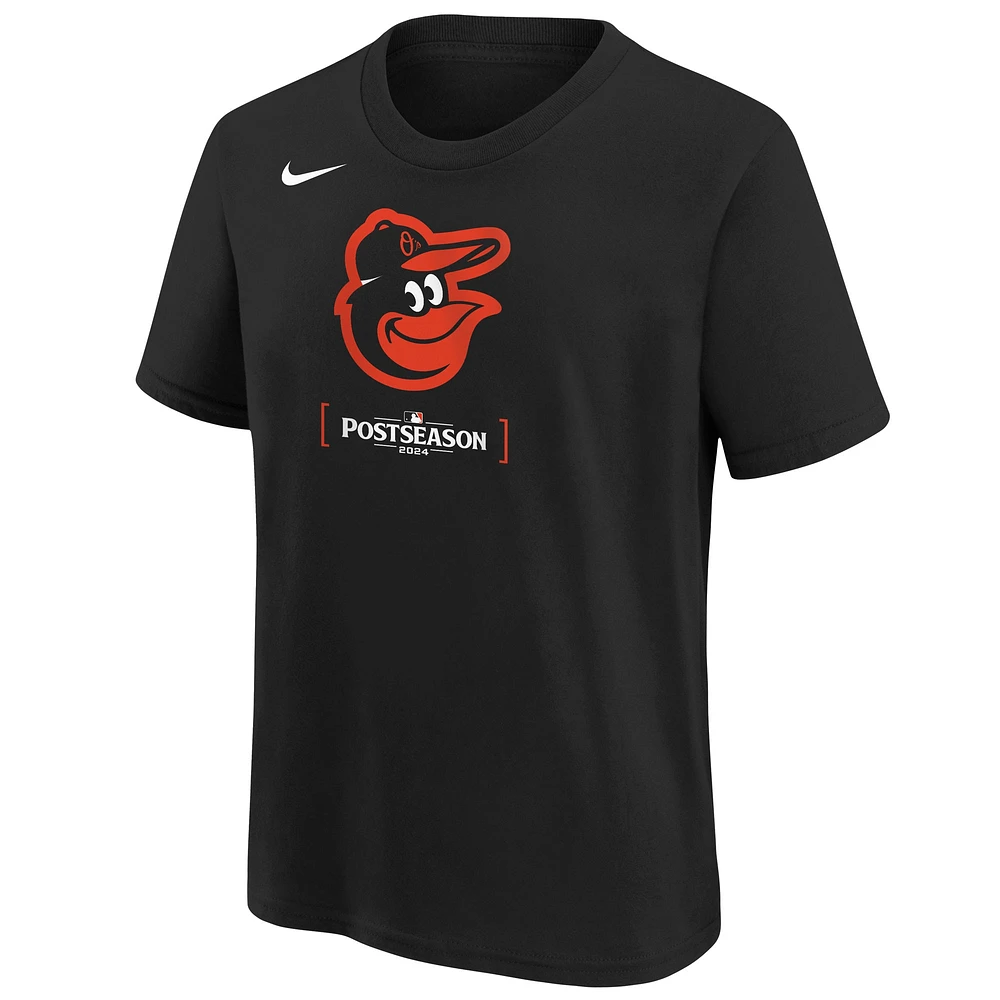 T-shirt Nike noir pour jeunes Baltimore Orioles 2024 MLB Postseason Authentic Collection