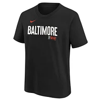 T-shirt Nike noir pour jeunes Orioles de Baltimore City Connect avec logo