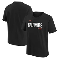 T-shirt Nike noir pour jeunes Orioles de Baltimore City Connect avec logo