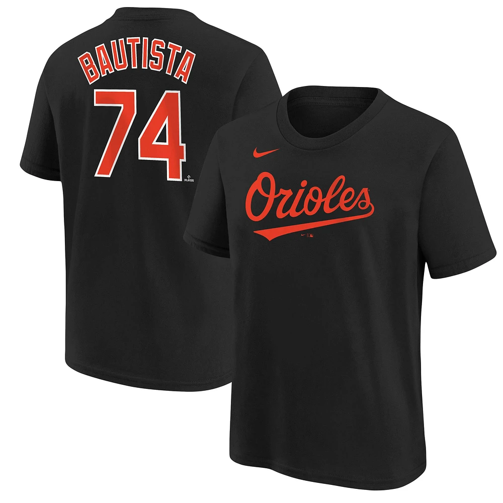 T-shirt Nike Felix Bautista pour enfant avec nom et numéro des Orioles de Baltimore, noir