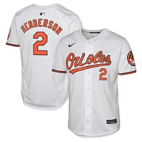 Maillot Nike Gunnar Henderson pour jeune, blanc, Baltimore Orioles, domicile limité