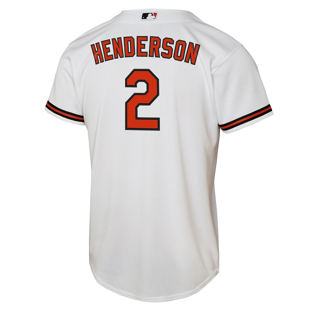 Maillot de joueur Nike Gunnar Henderson blanc réplique à domicile 2.0 des Orioles Baltimore pour jeunes