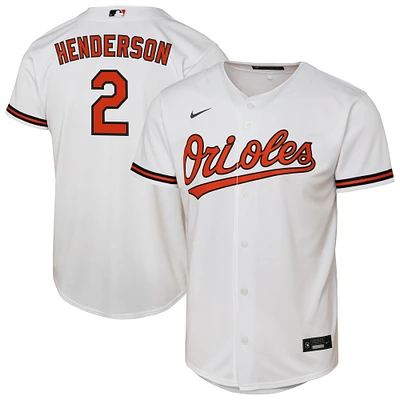 Maillot de joueur Nike Gunnar Henderson blanc réplique à domicile 2.0 des Orioles Baltimore pour jeunes