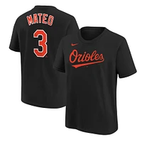 T-shirt Nike Jorge Mateo pour enfant avec nom et numéro de joueur des Orioles Baltimore, noir