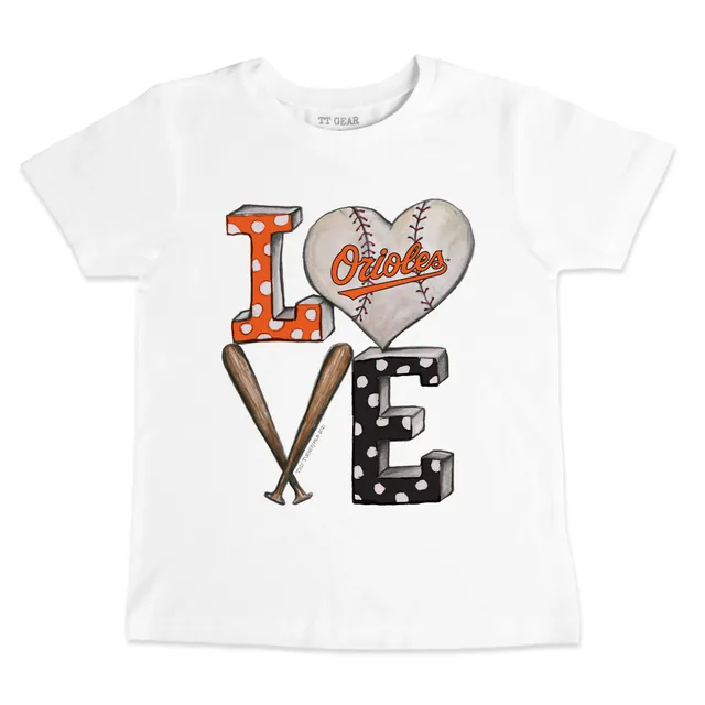 Baltimore Orioles Tiny Turnip Women's Baseball Bow 3/4-Sleeve