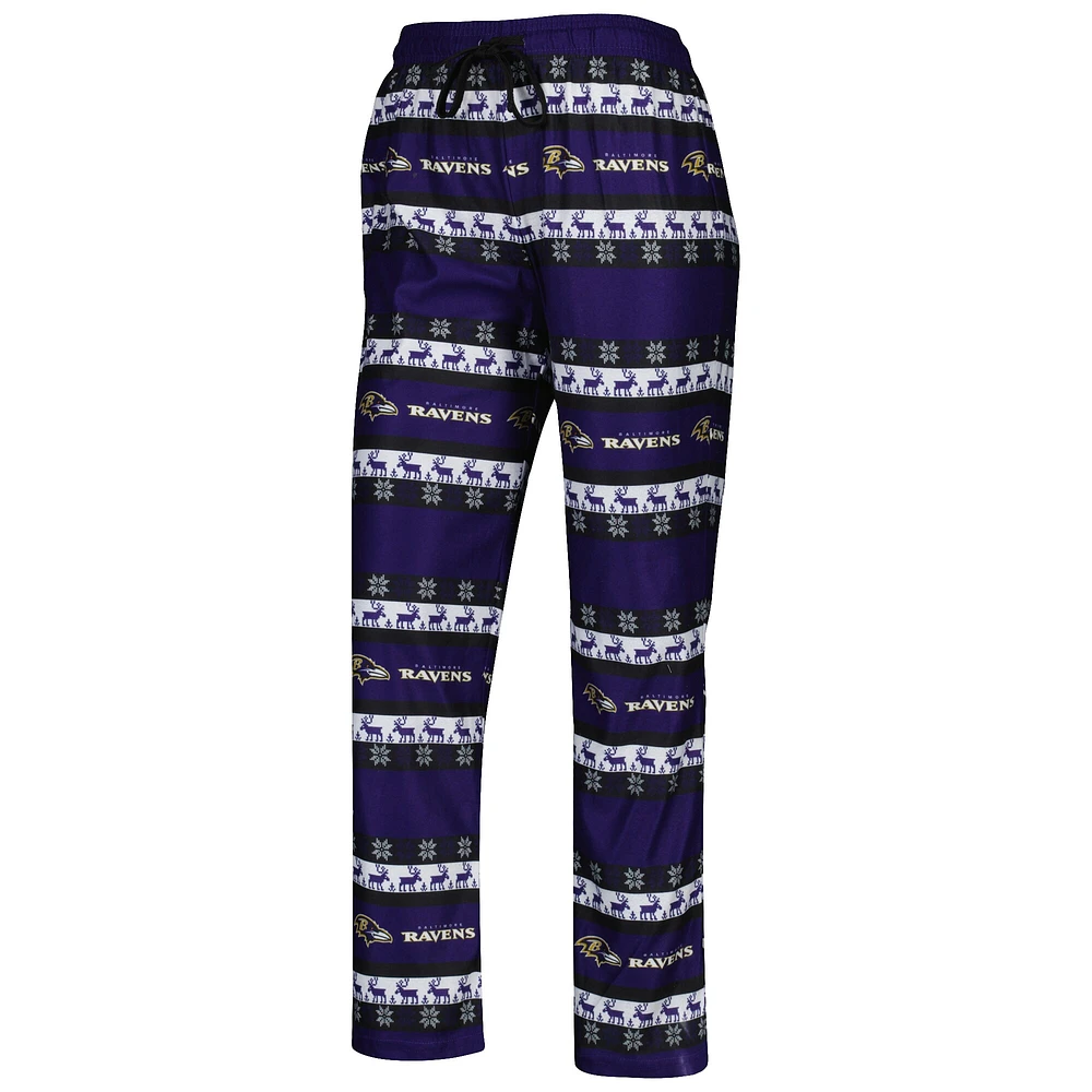 Ensemble de pyjama laid FOCO violet Baltimore Ravens Wordmark pour femmes