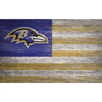 Baltimore Ravens 11'' x 19'' Distressed Flag Sign