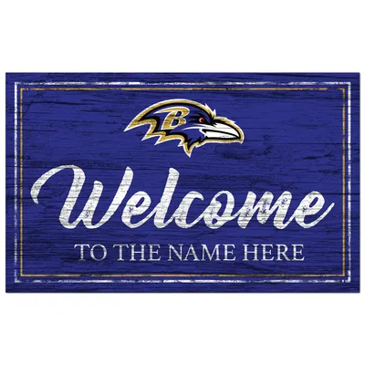 Baltimore Ravens 11" x 19" Personalized Team Color Welcome Sign