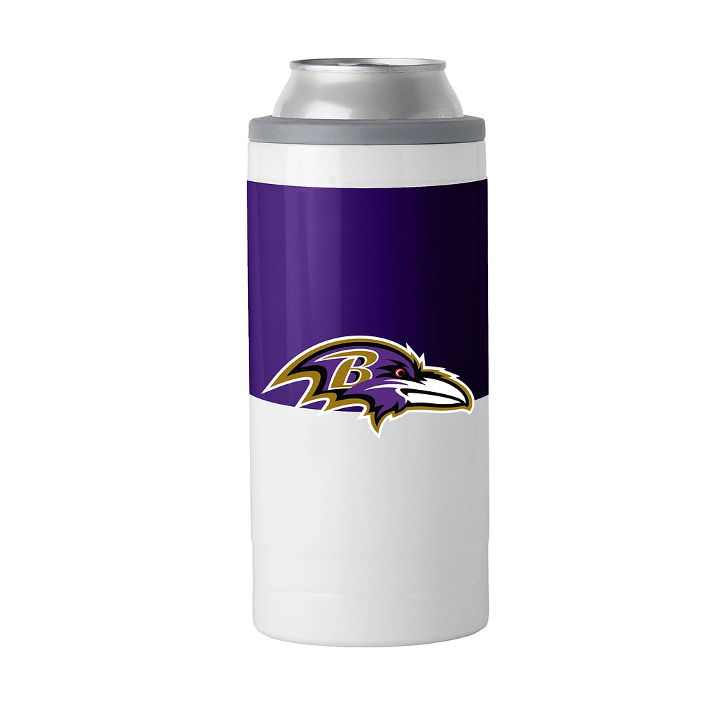 Glacière fine à blocs de couleurs de 12 oz des Baltimore Ravens