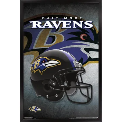 Baltimore Ravens 24.25'' x 35.75'' Framed Team Helmet Poster