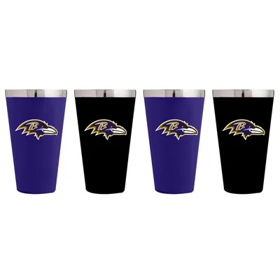 Baltimore Ravens 4-Pack Matte Color Stainless Steel Pint Glass Set