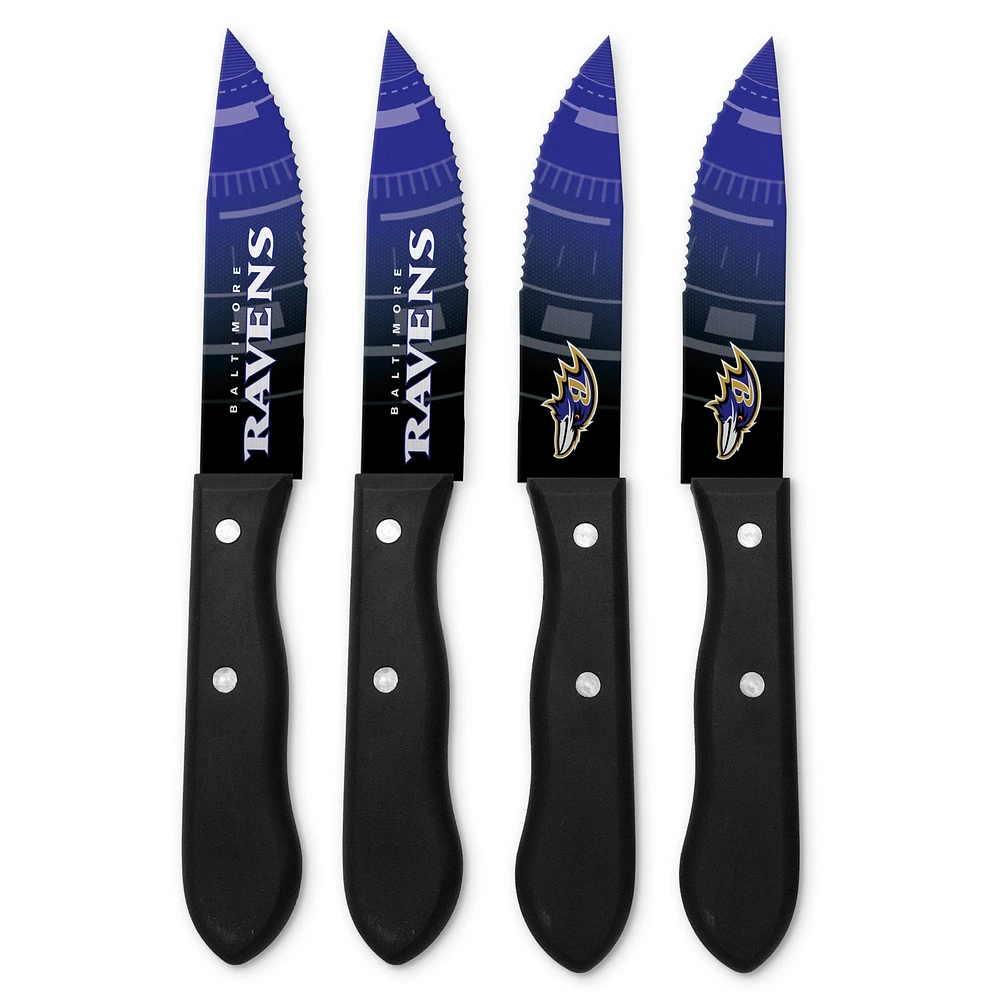 Baltimore Ravens 4-Piece Stainless Steel Steak Knife Set