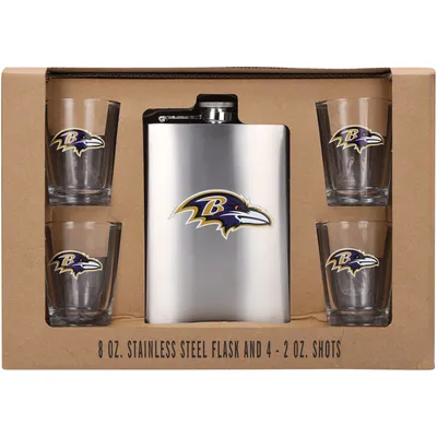 Baltimore Ravens 8oz. Stainless Steel Flask & 2oz. Shot Glass Set