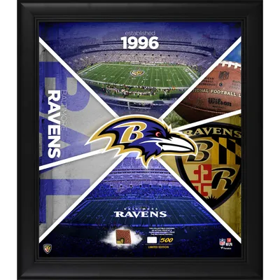 Baltimore Ravens Fanatics Authentic Framed 15" x 17" Team Impact Collage with a Piece of Game-Used Football - Limited Edition of 500