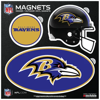 Baltimore Ravens Indoor & Outdoor 3-Pack Magnet Set